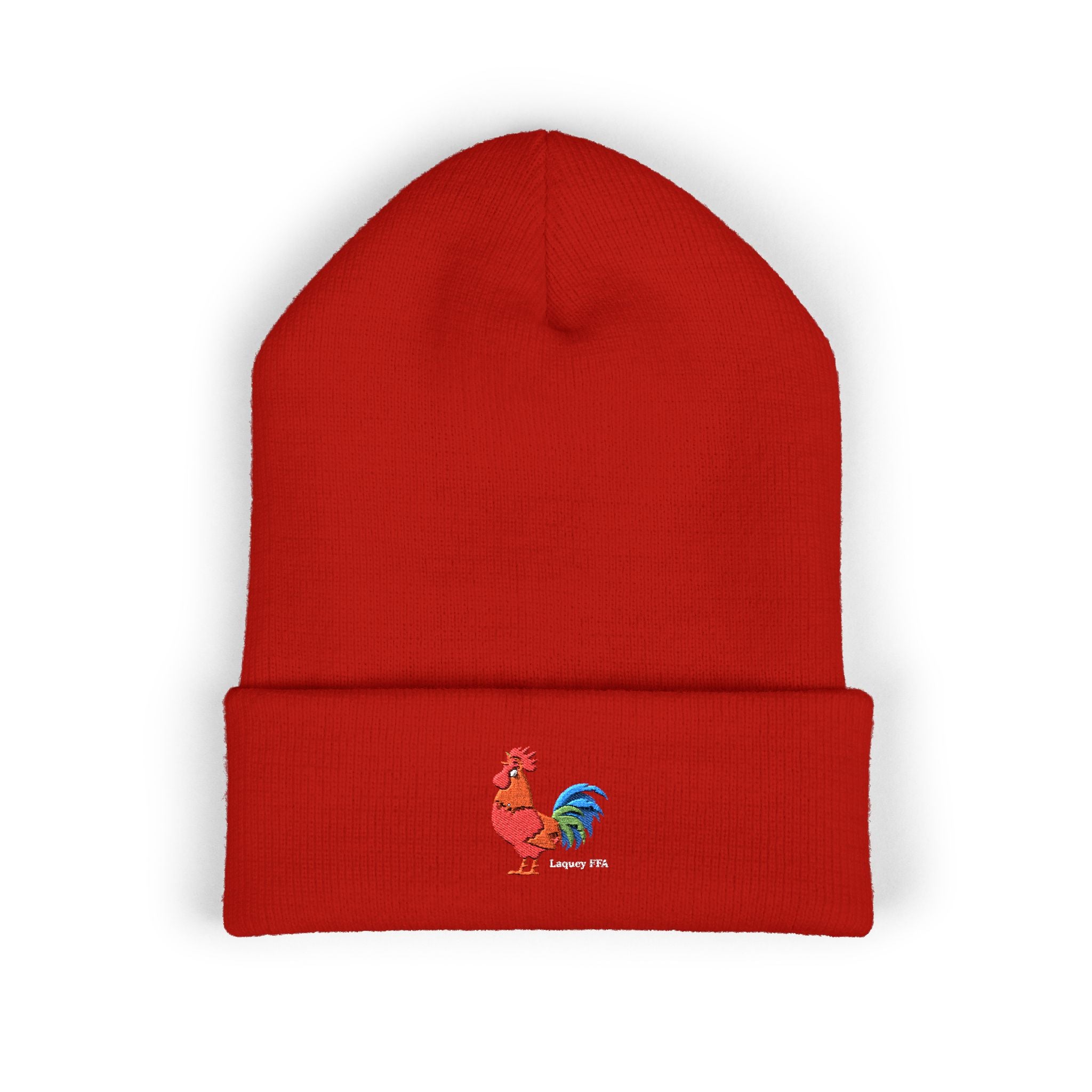 Rooster Embroidered Beanie - Classic Cuffed Knit Hat