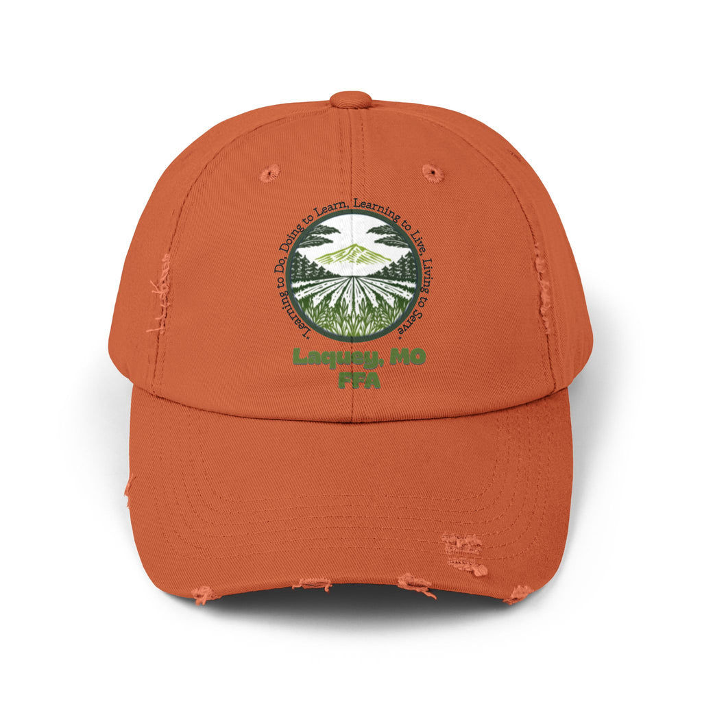 Distressed Baseball Cap — Laquey, MO FFA Scenic Farm Logo