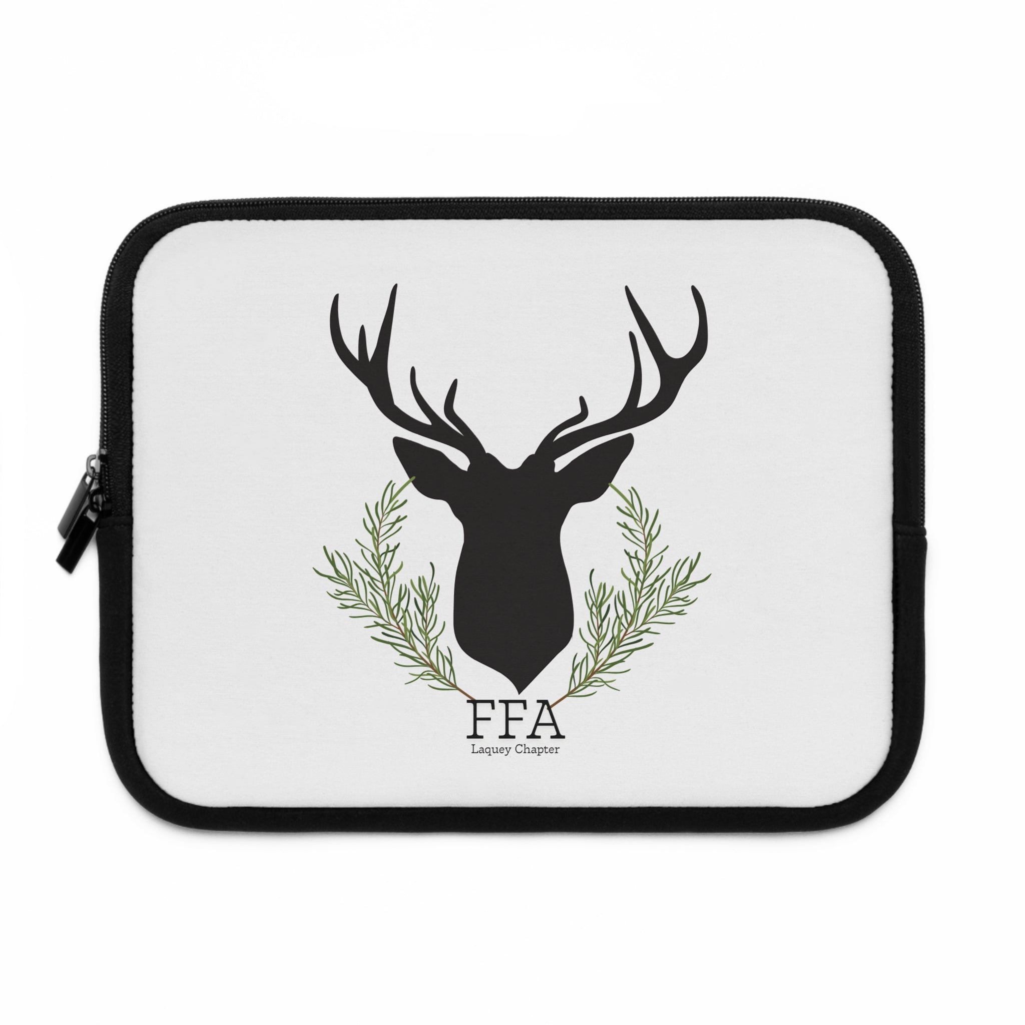 Deer Silhouette with Pine Wreath Laptop Sleeve | FFA Logo