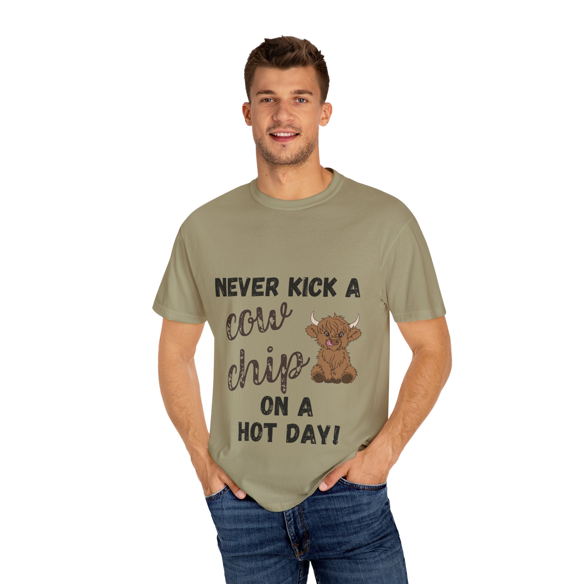 Cow Chip on a Hot Day - Cute Cow Humor Tee