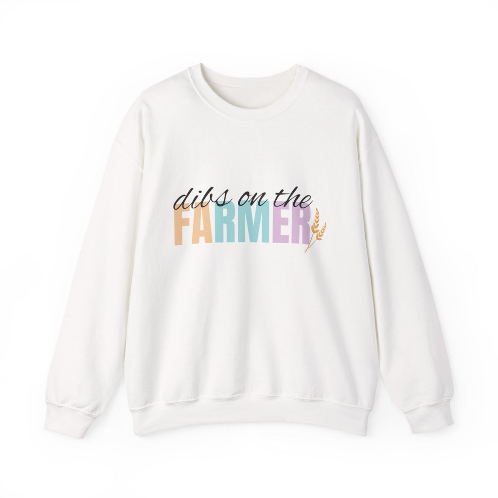 Farmer Vibes Crewneck Sweatshirt – "Dibs on the Farmer" Pastel Graphic