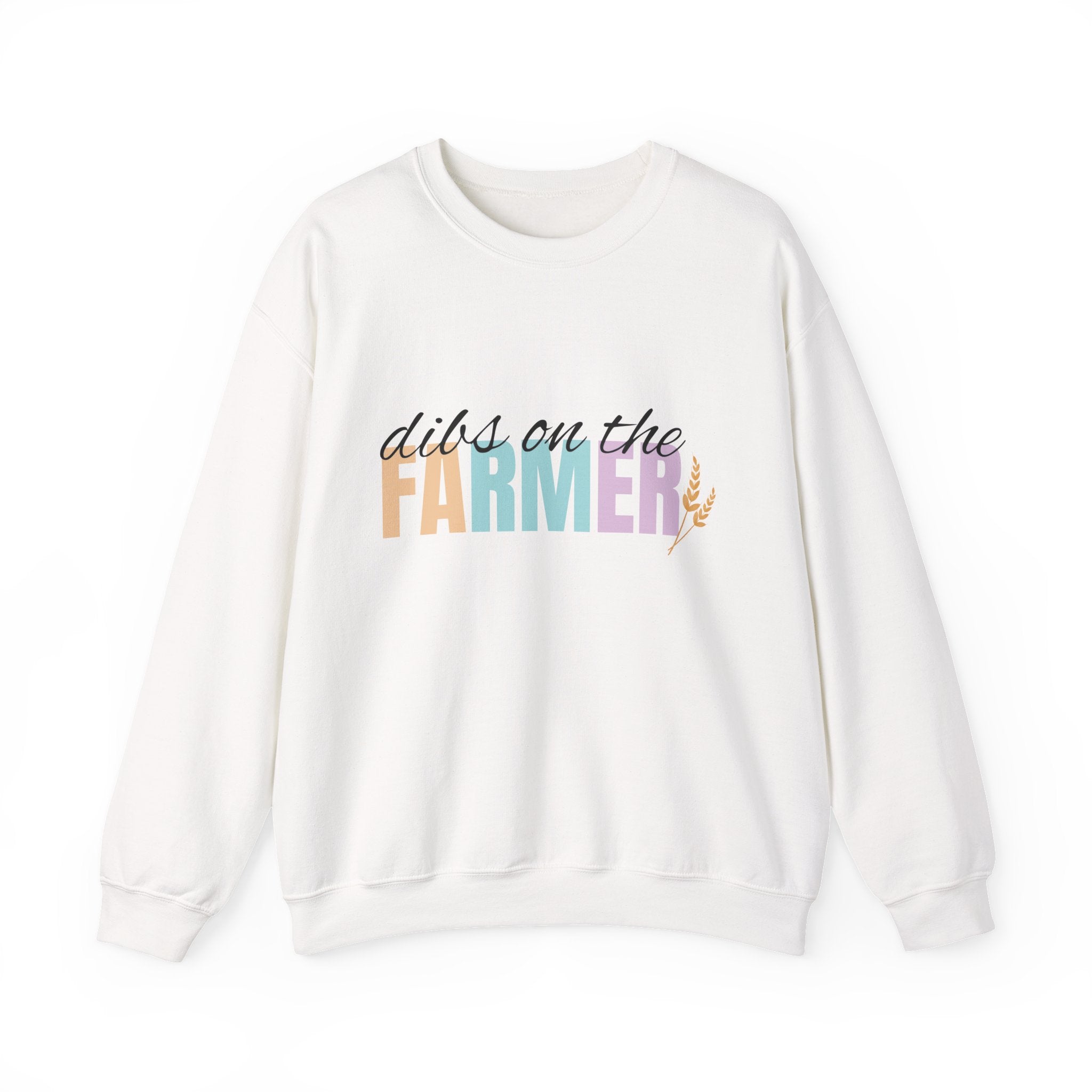 Farmer Vibes Crewneck Sweatshirt – "Dibs on the Farmer" Pastel Graphic