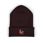 Rooster Embroidered Beanie - Classic Cuffed Knit Hat