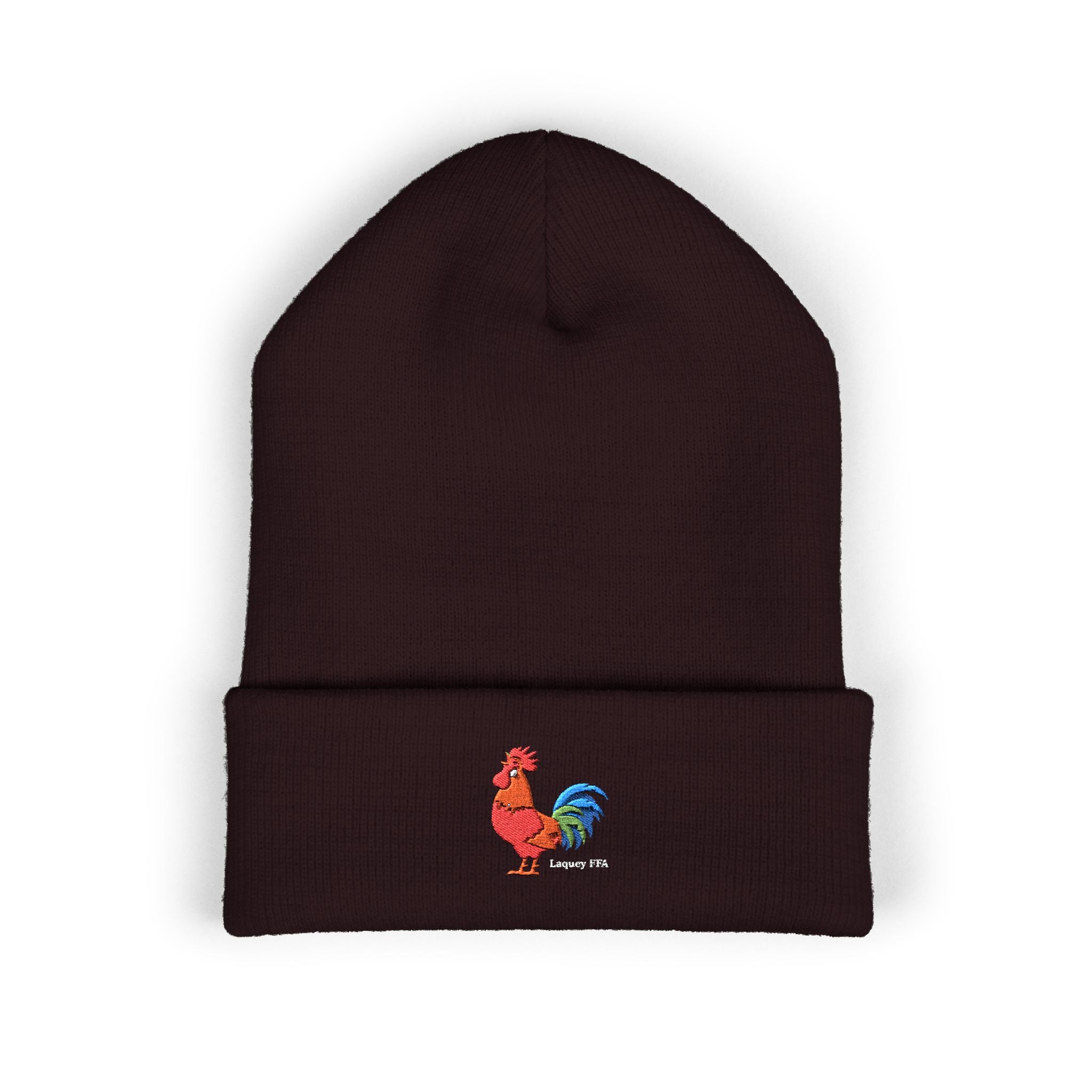 Rooster Embroidered Beanie - Classic Cuffed Knit Hat