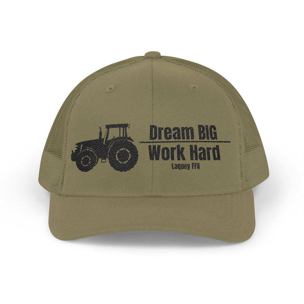 Trucker Cap — 'Dream Big Work Hard' Embroidered Tractor Snapback