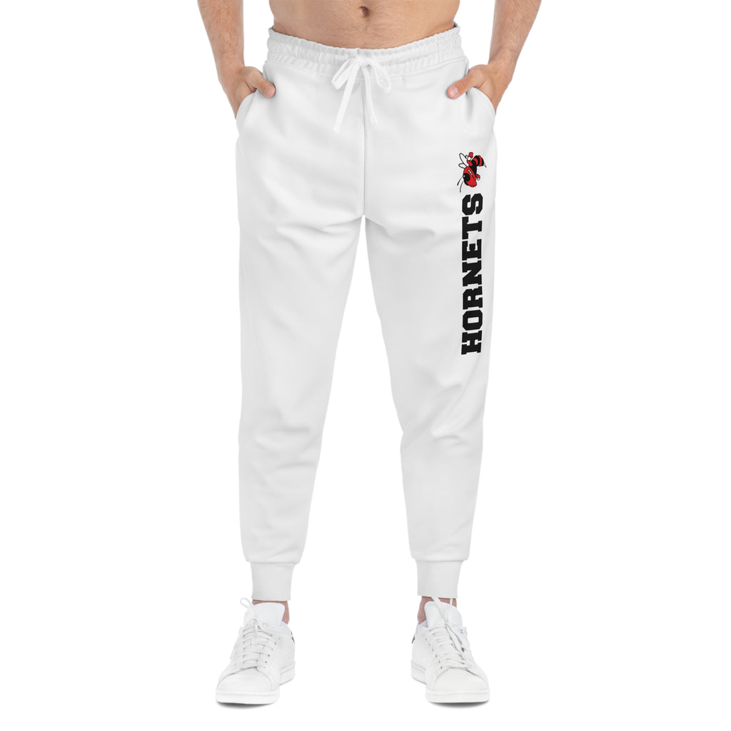 Athletic Joggers — Hornets Logo Side Print - White