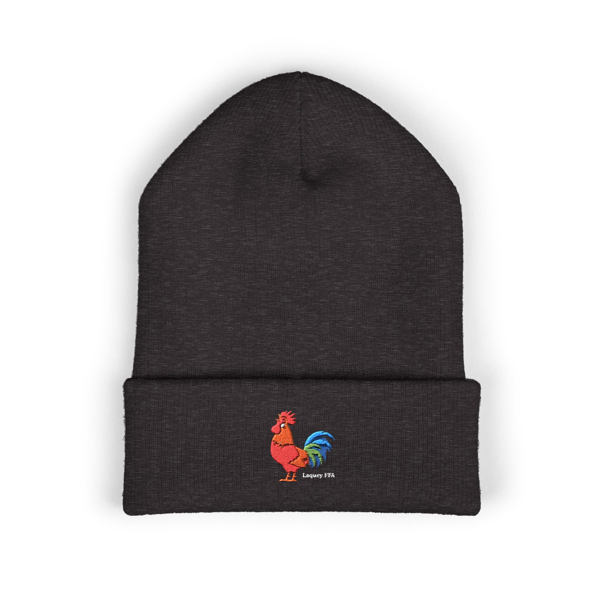 Rooster Embroidered Beanie - Classic Cuffed Knit Hat