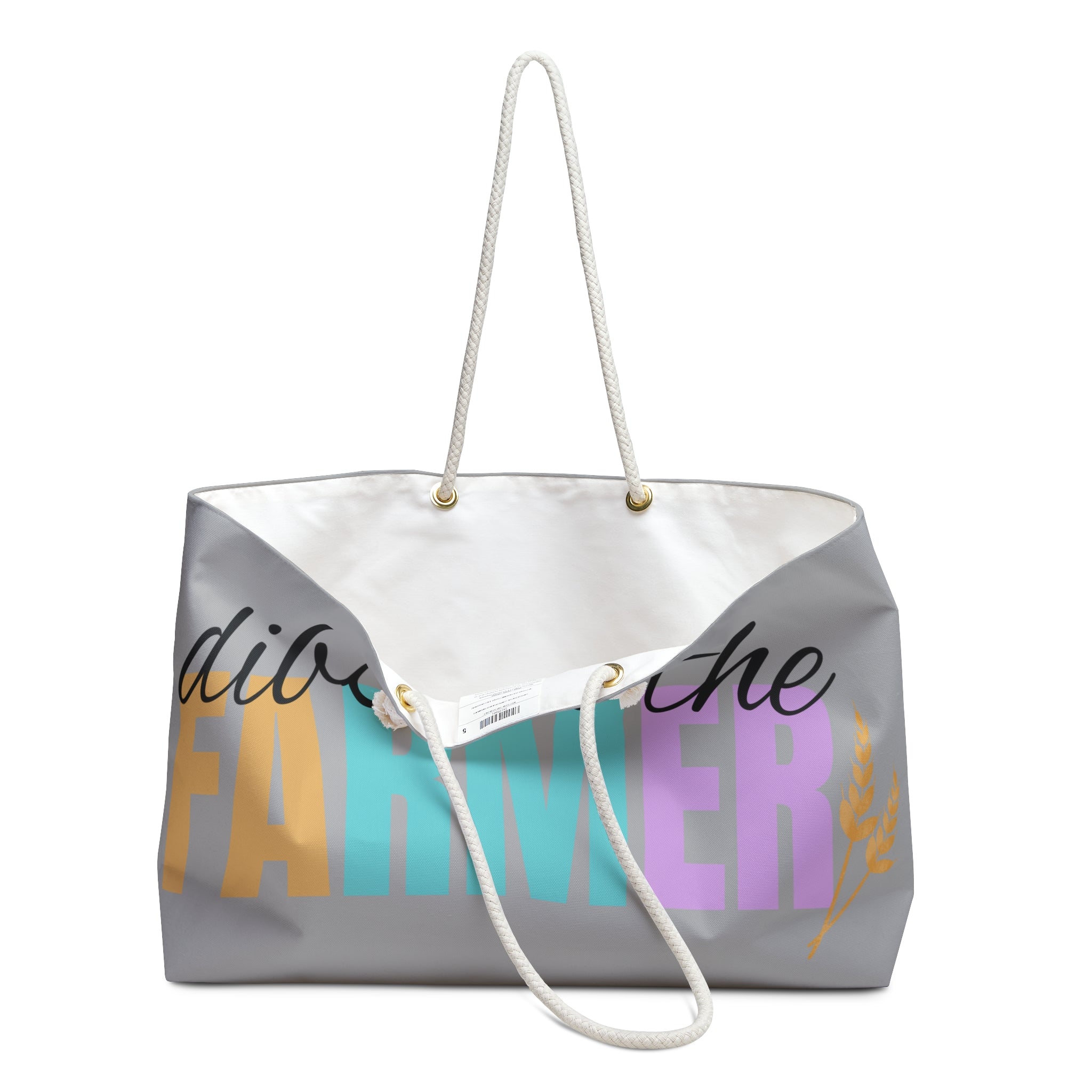 Weekender Bag — "Dibs on the Farmer" Colorblock Travel Tote