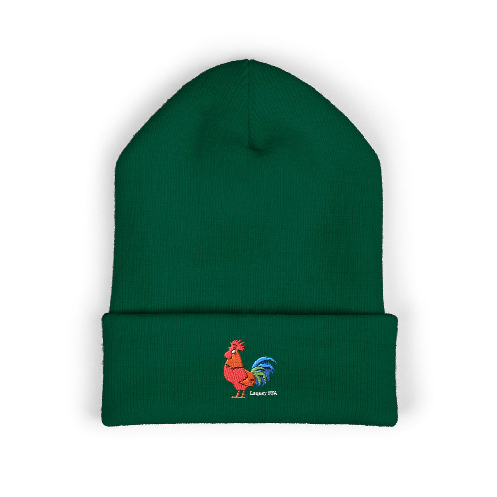 Rooster Embroidered Beanie - Classic Cuffed Knit Hat