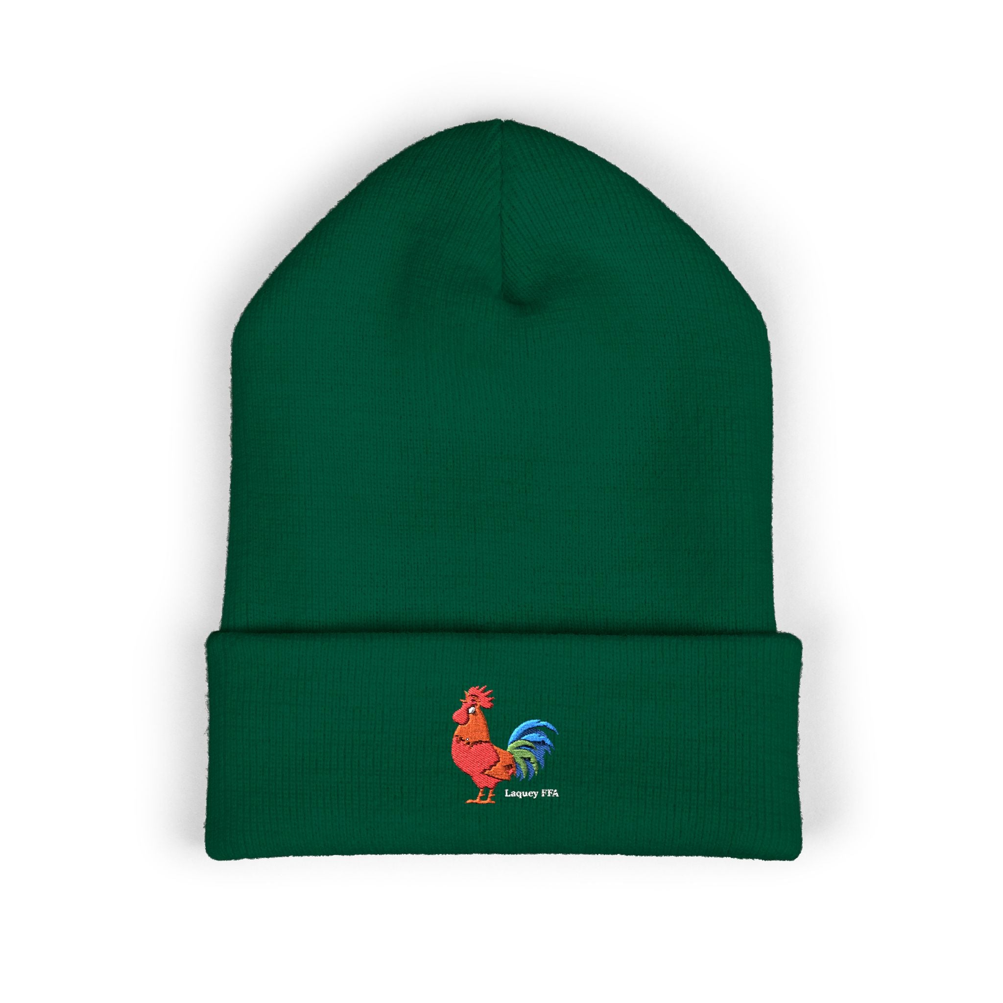 Rooster Embroidered Beanie - Classic Cuffed Knit Hat