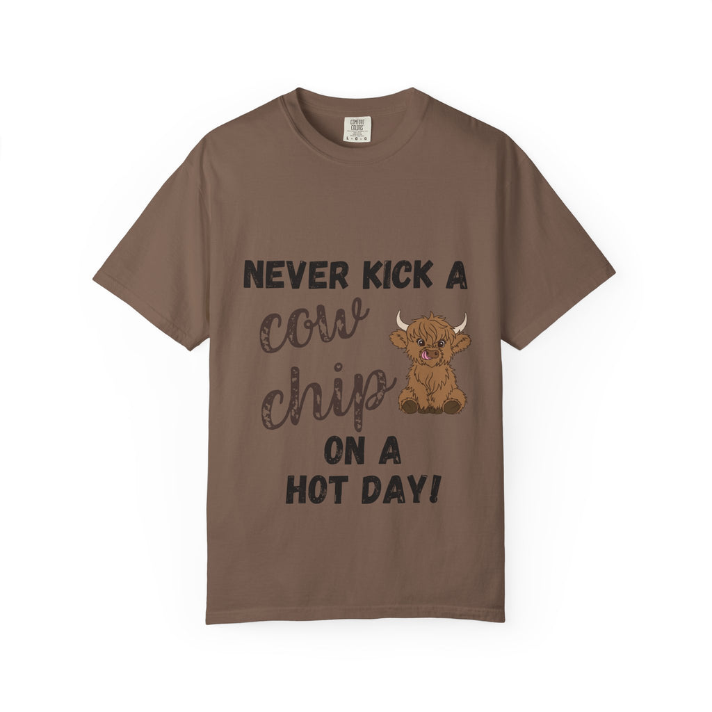 Cow Chip on a Hot Day - Cute Cow Humor Tee