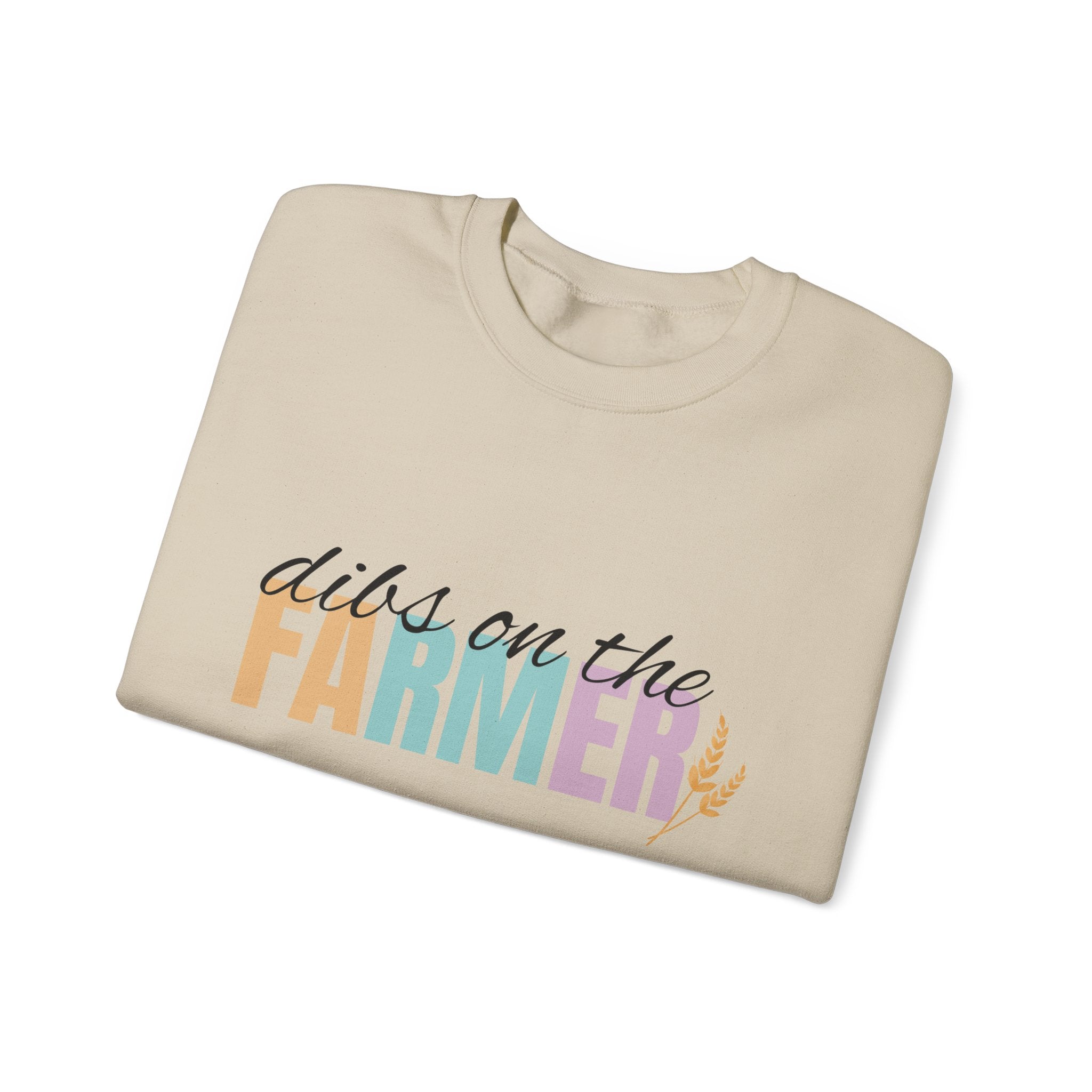 Farmer Vibes Crewneck Sweatshirt – "Dibs on the Farmer" Pastel Graphic