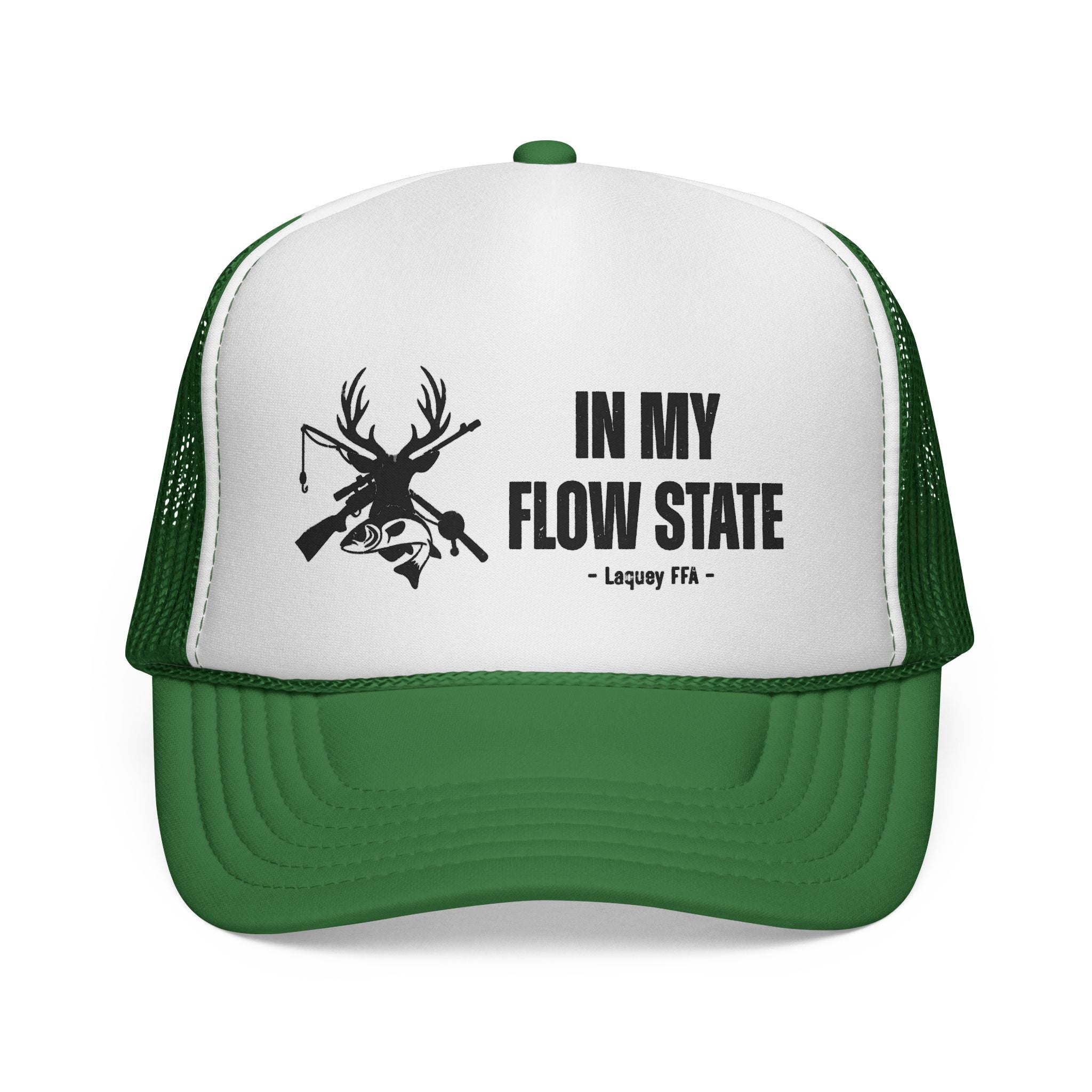 Trucker Cap — “In My Flow State” Hunting Deer Skull Mesh Hat