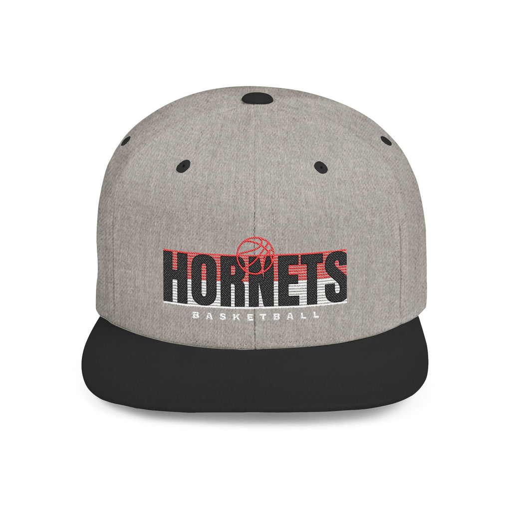 Hornets Basketball Flat Bill Snapback Hat — Retro Team Logo Cap