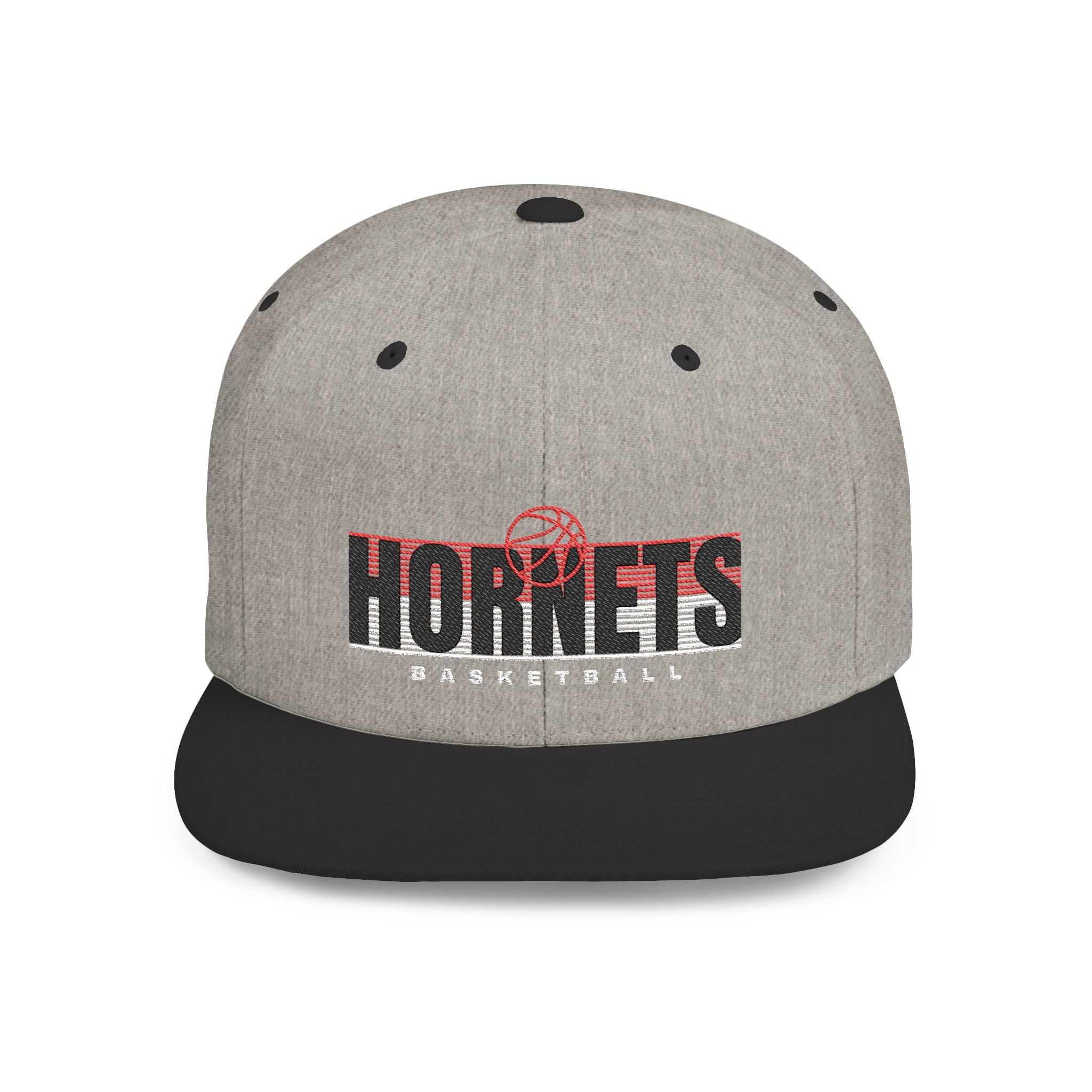 Hornets Basketball Flat Bill Snapback Hat — Retro Team Logo Cap
