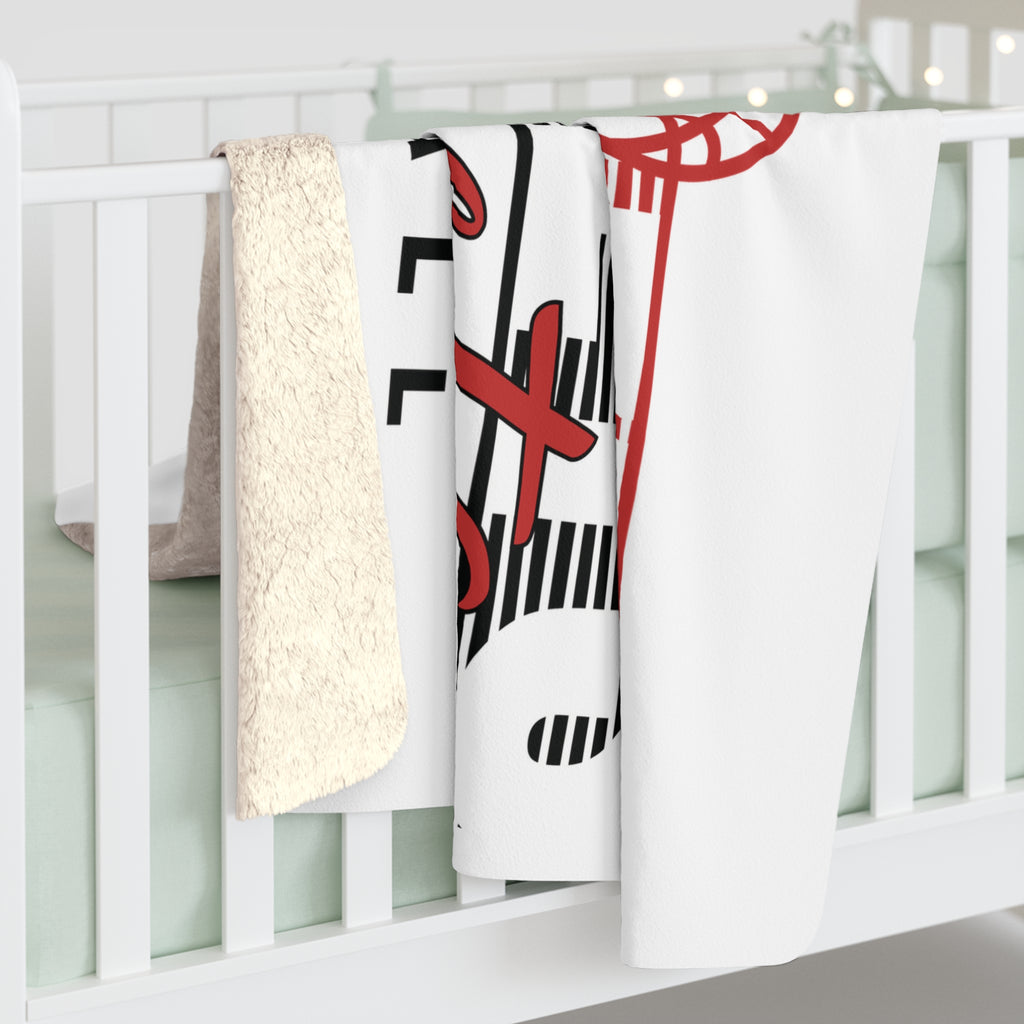 White Hornets Basketball Sherpa Blanket