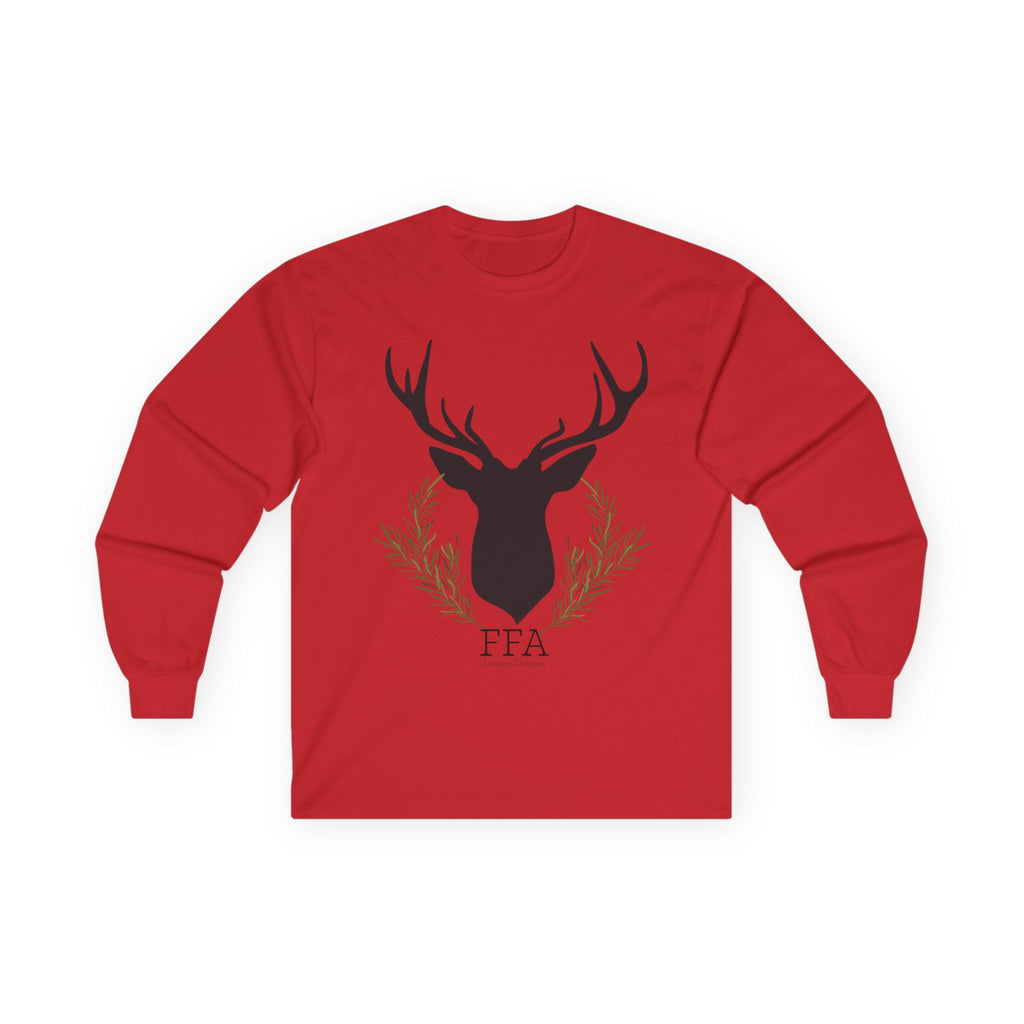 Deer Silhouette Long Sleeve Tee — Rustic FFA Emblem Shirt