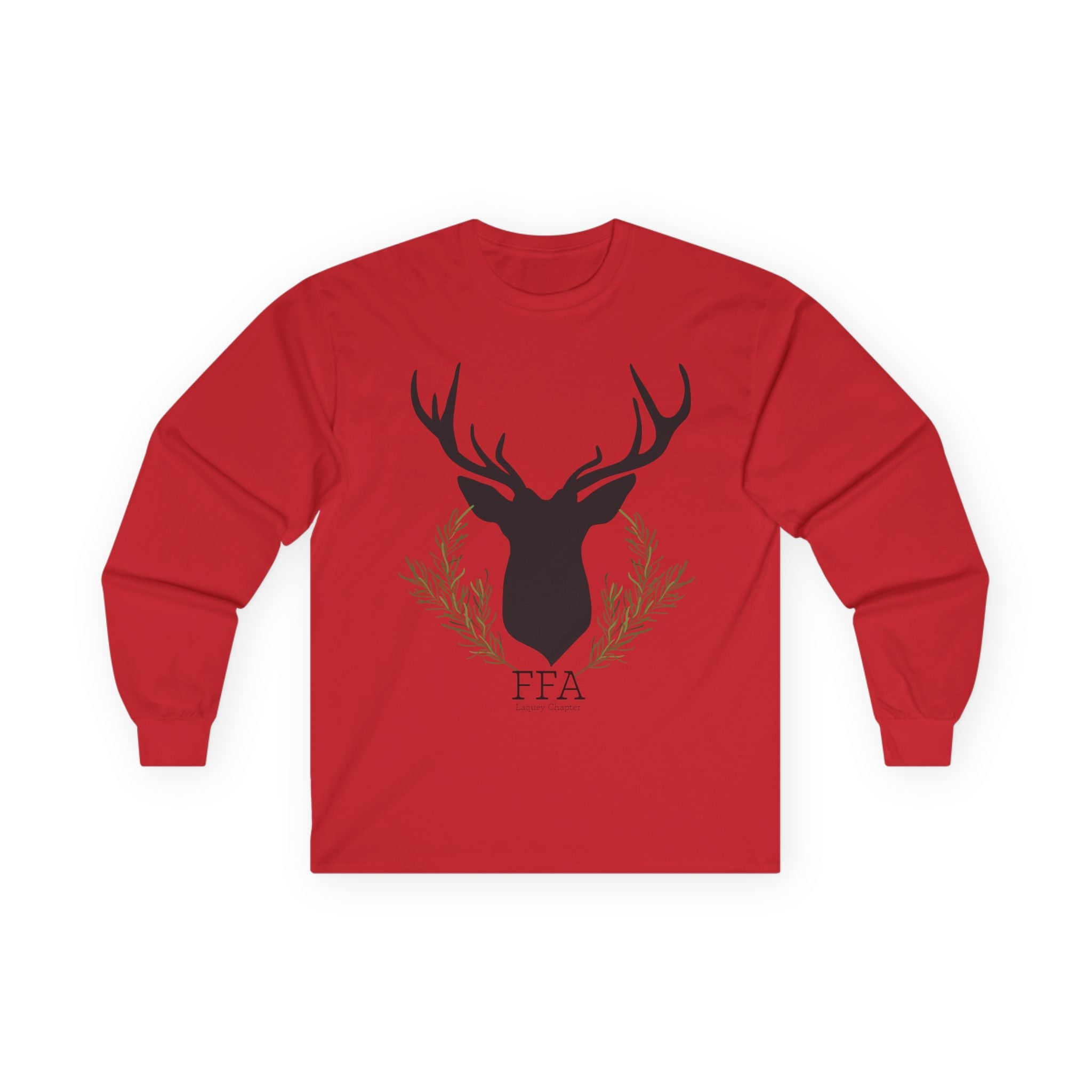 Deer Silhouette Long Sleeve Tee — Rustic FFA Emblem Shirt