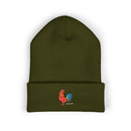 Rooster Embroidered Beanie - Classic Cuffed Knit Hat