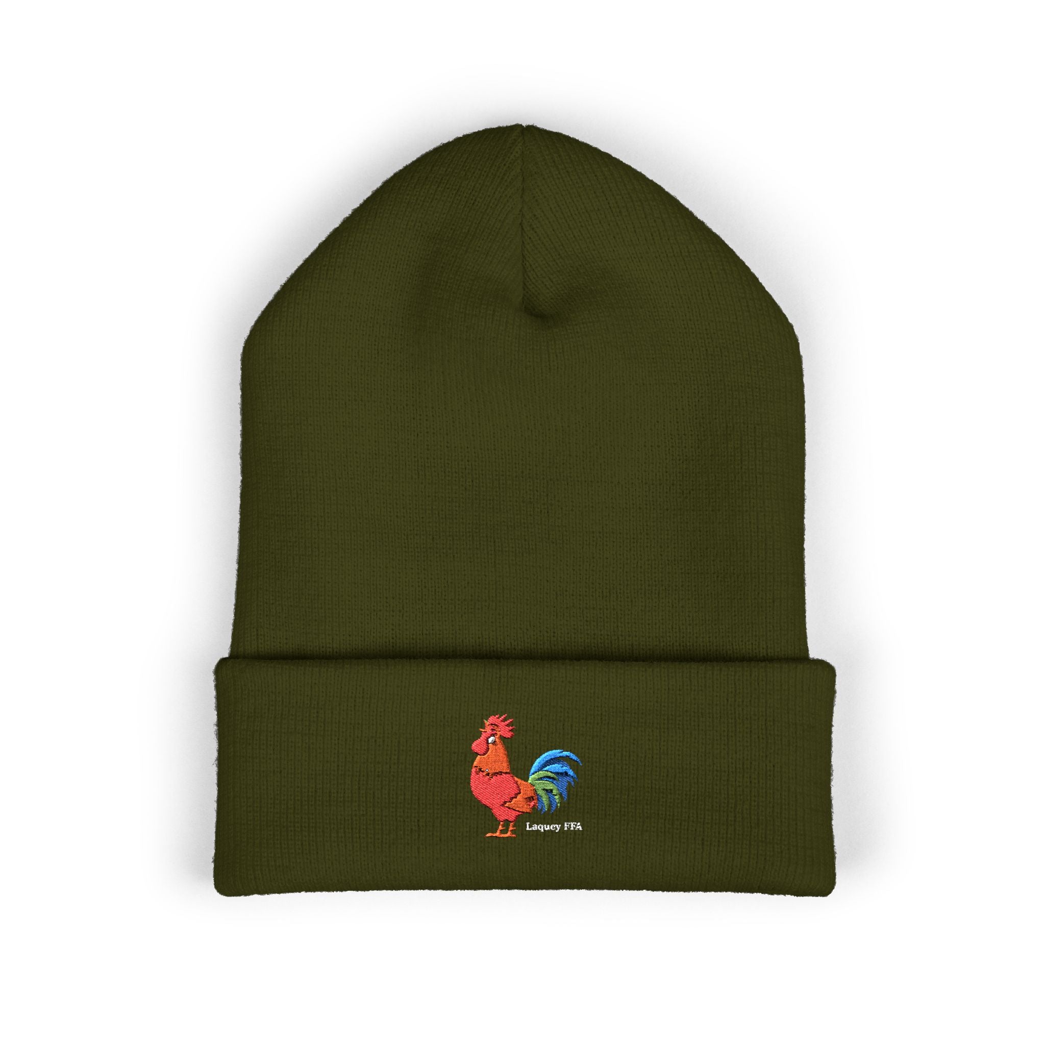 Rooster Embroidered Beanie - Classic Cuffed Knit Hat