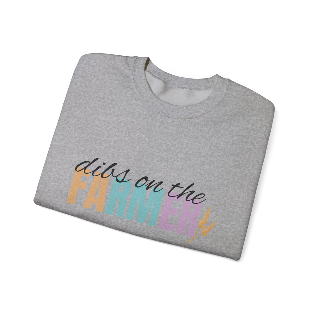 Farmer Vibes Crewneck Sweatshirt – "Dibs on the Farmer" Pastel Graphic