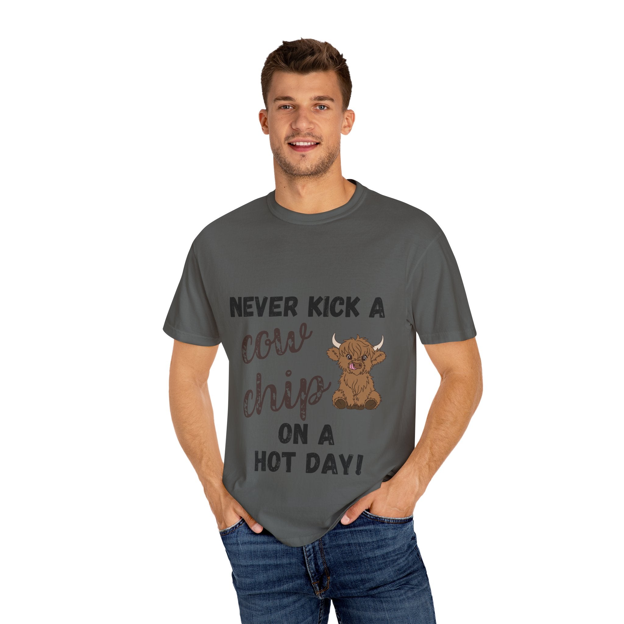 Cow Chip on a Hot Day - Cute Cow Humor Tee