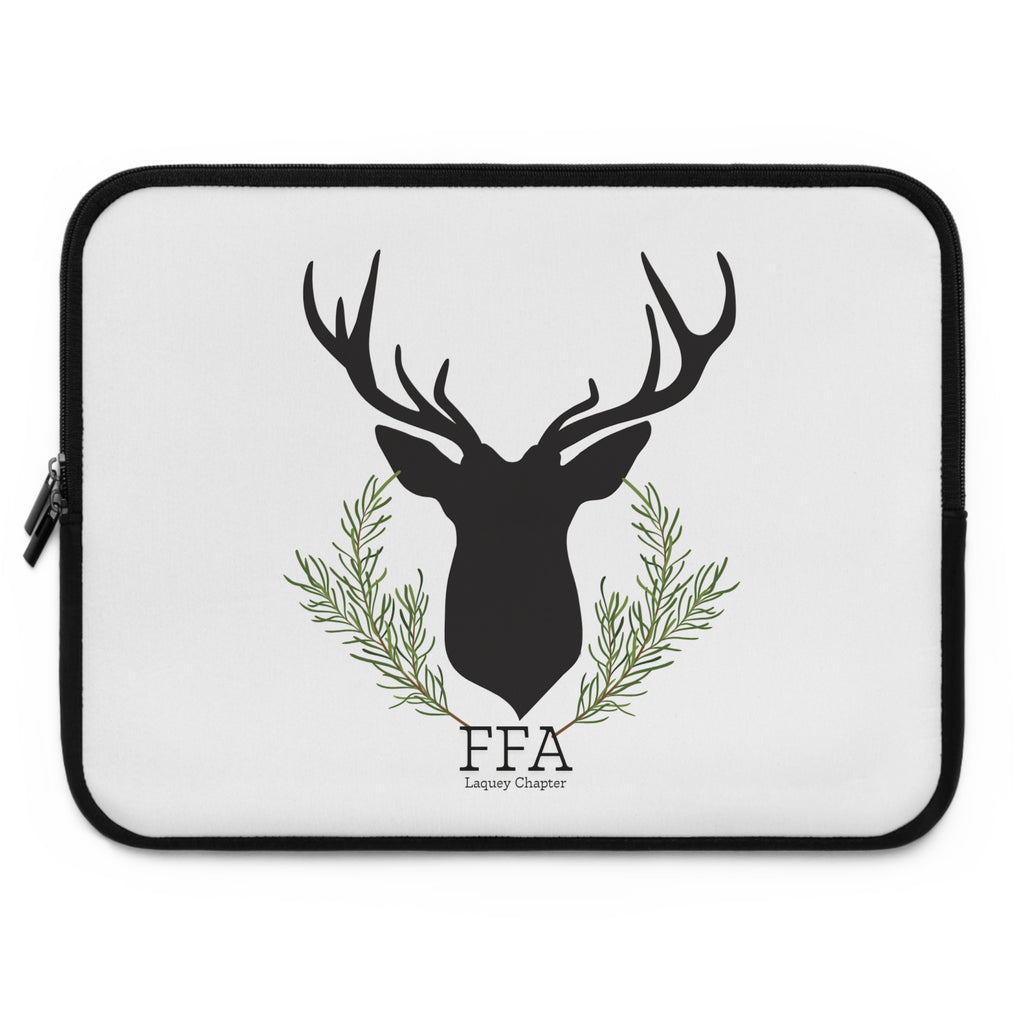 Deer Silhouette with Pine Wreath Laptop Sleeve | FFA Logo