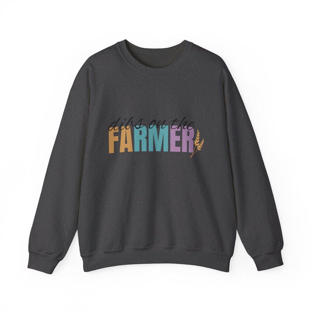 Farmer Vibes Crewneck Sweatshirt – "Dibs on the Farmer" Pastel Graphic