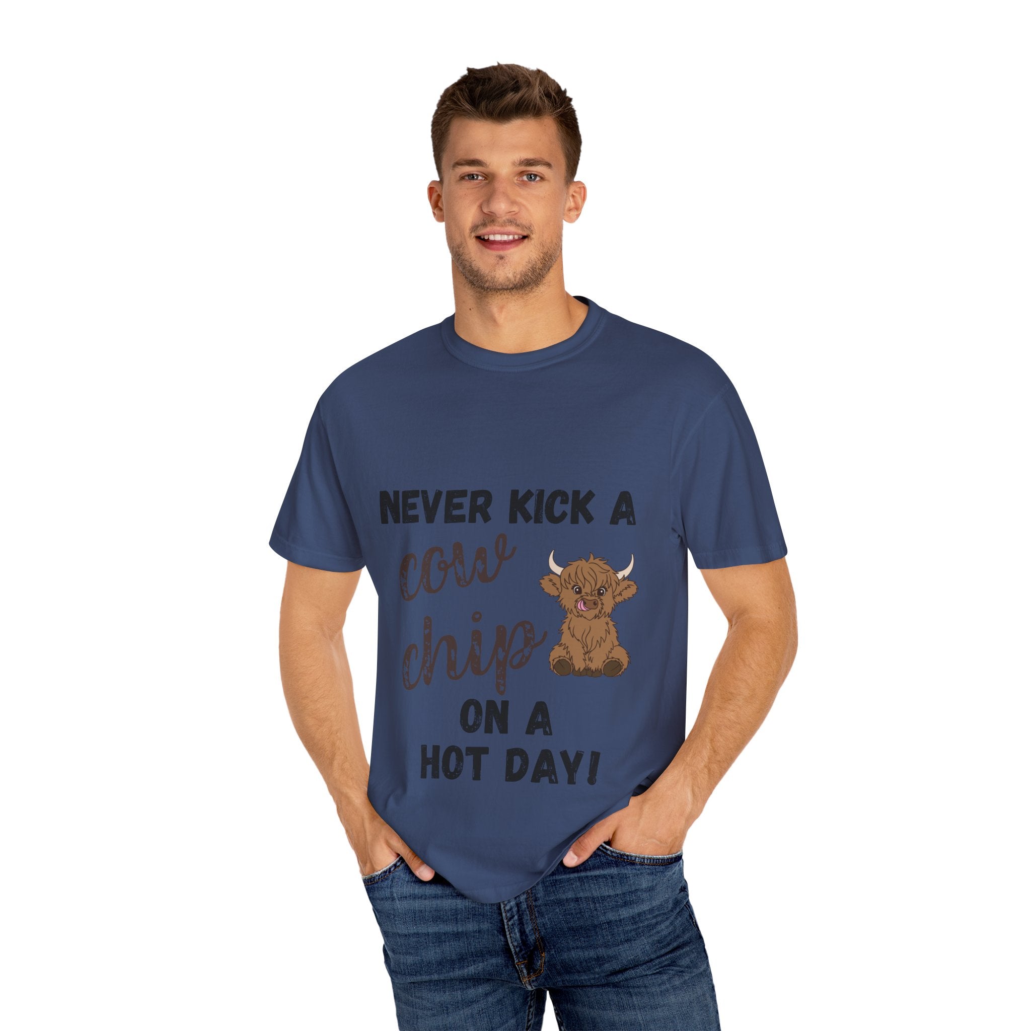 Cow Chip on a Hot Day - Cute Cow Humor Tee