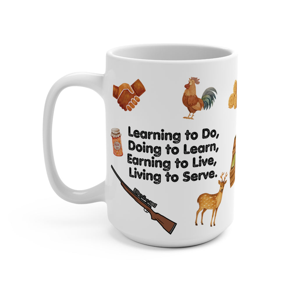 FFA Farm Life 15oz Ceramic Mug — 'Laquey FFA' Rustic Tractor, Cow & Harvest Design