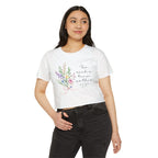 Crop Top — Floral "For Such a Time as This" Inspirational Festival Tee
