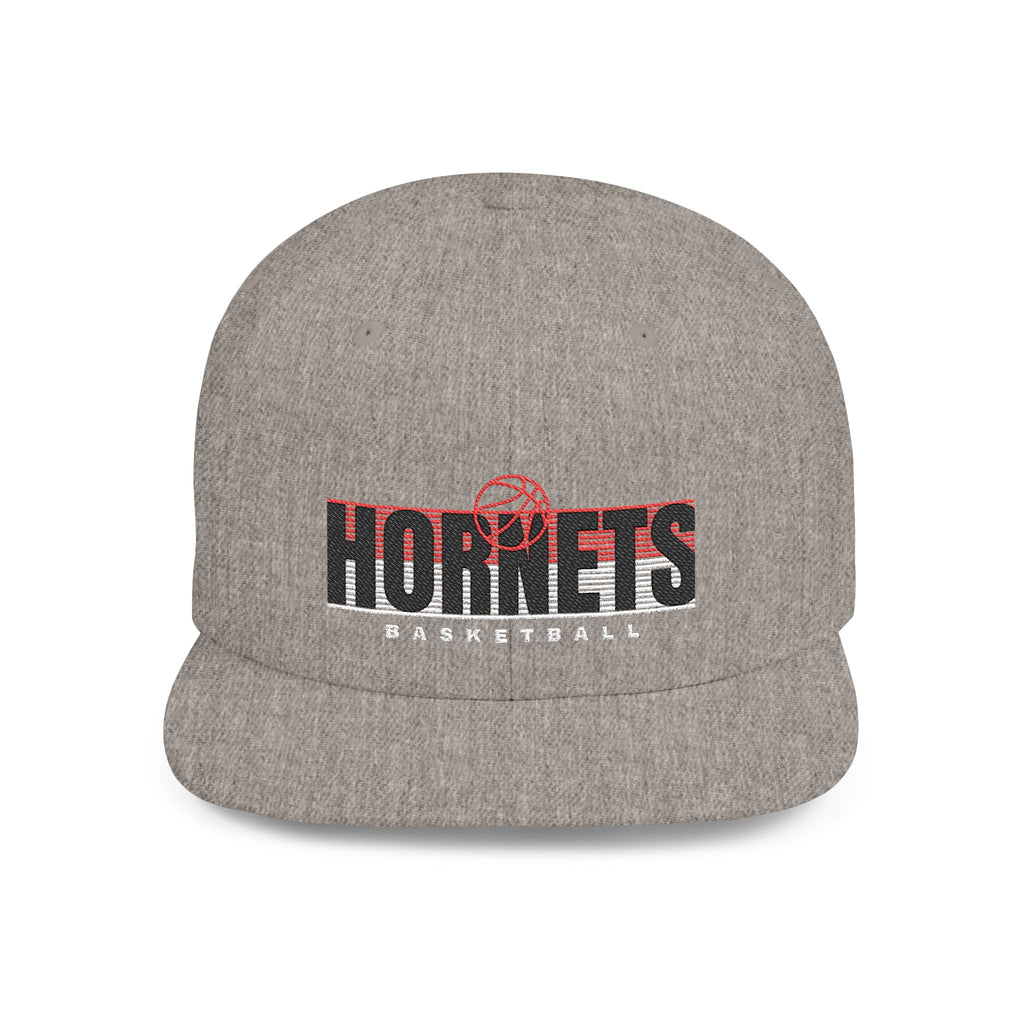 Hornets Basketball Flat Bill Snapback Hat — Retro Team Logo Cap