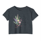 Crop Top — Floral "For Such a Time as This" Inspirational Festival Tee