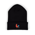 Rooster Embroidered Beanie - Classic Cuffed Knit Hat