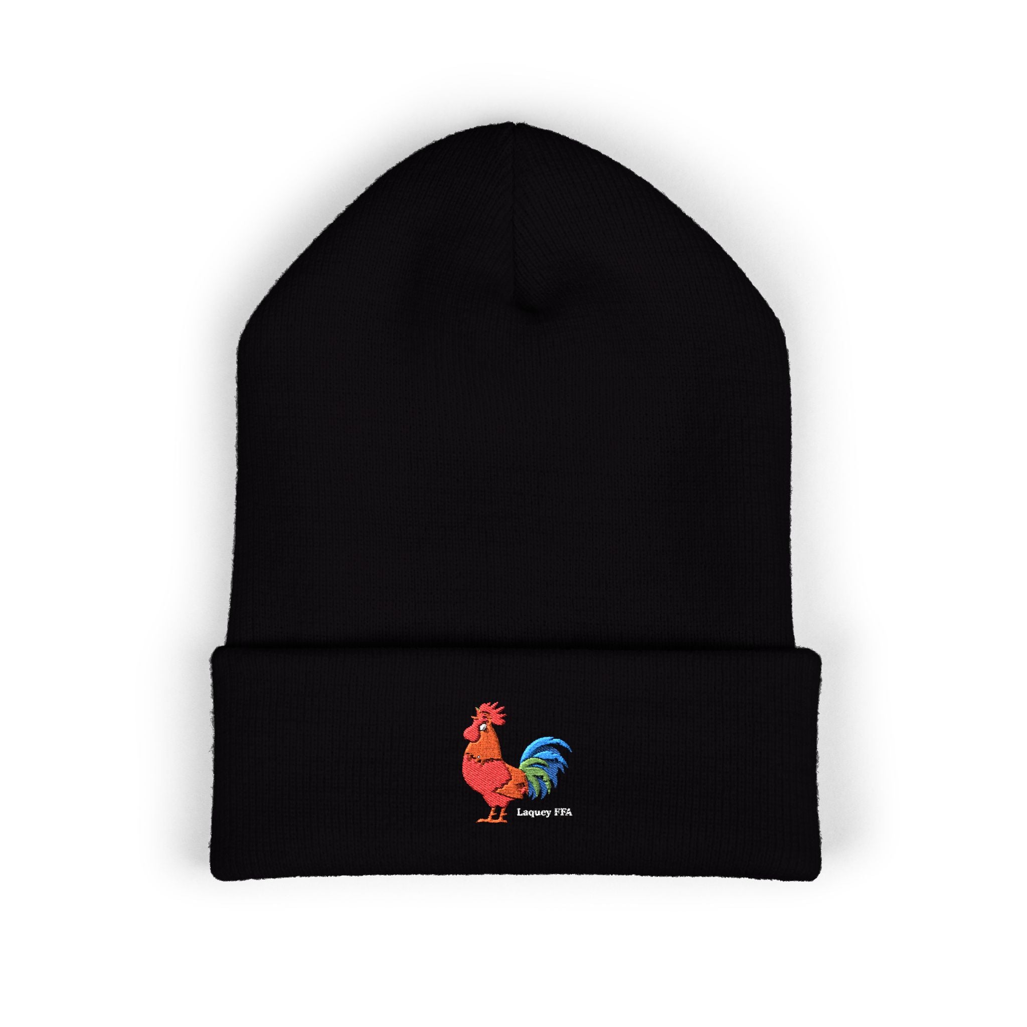 Rooster Embroidered Beanie - Classic Cuffed Knit Hat
