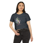 Crop Top — Floral "For Such a Time as This" Inspirational Festival Tee