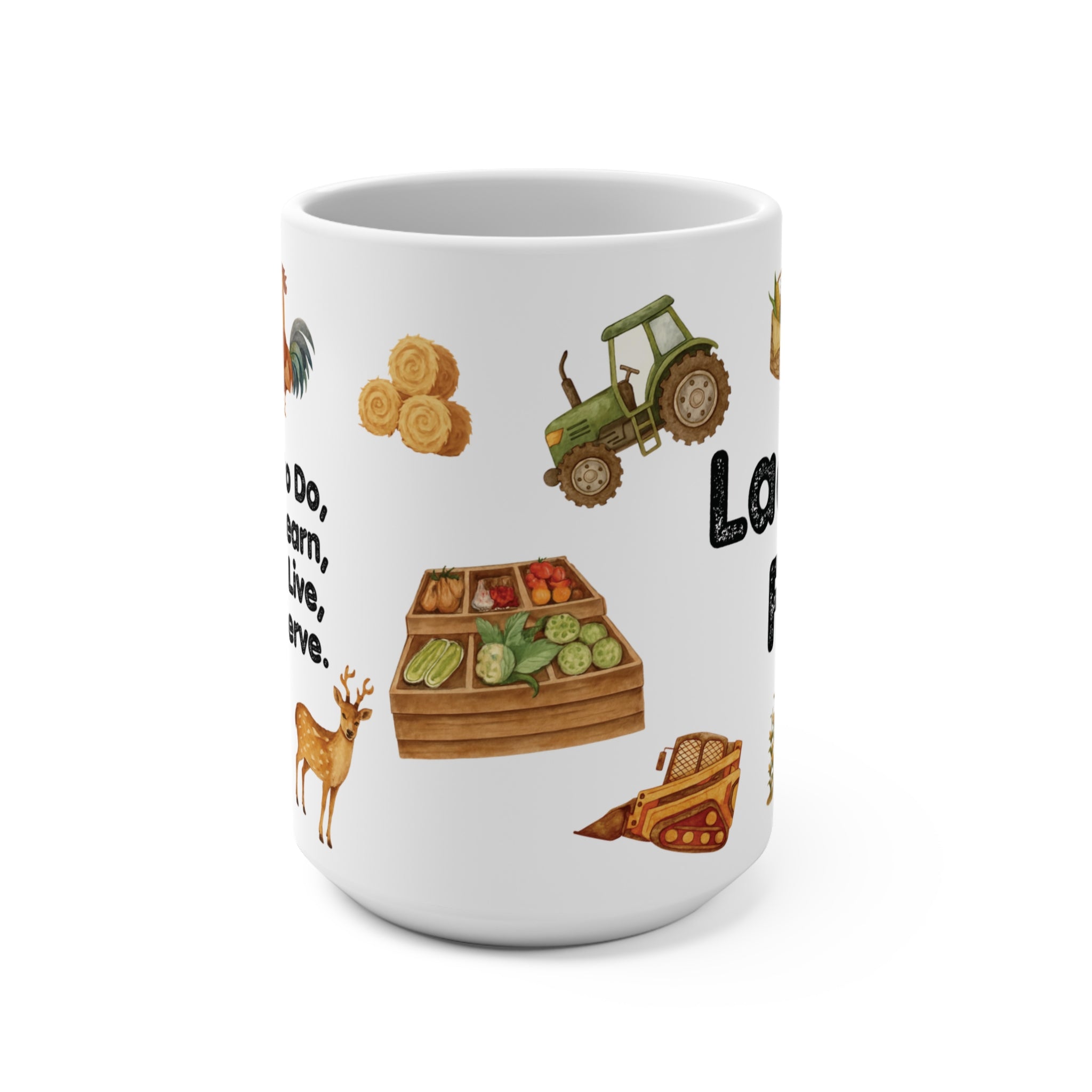 FFA Farm Life 15oz Ceramic Mug — 'Laquey FFA' Rustic Tractor, Cow & Harvest Design