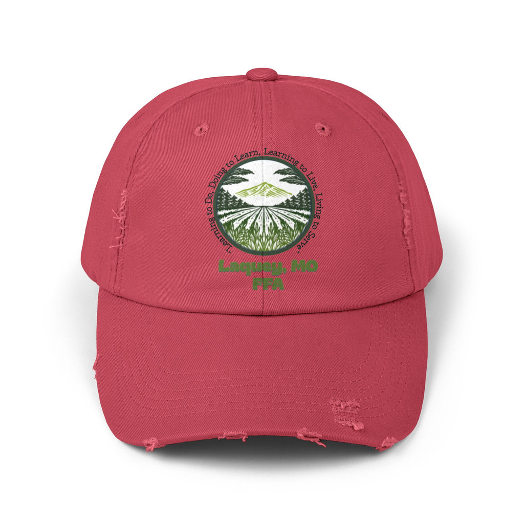 Distressed Baseball Cap — Laquey, MO FFA Scenic Farm Logo