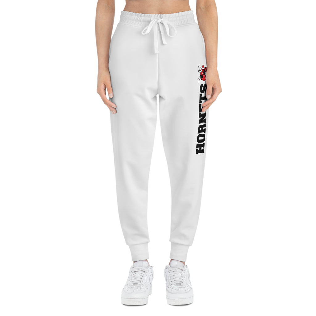 Athletic Joggers — Hornets Logo Side Print - White