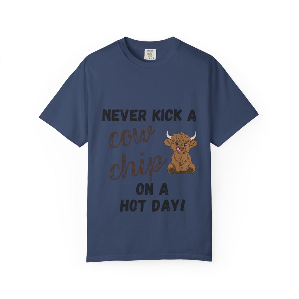 Cow Chip on a Hot Day - Cute Cow Humor Tee