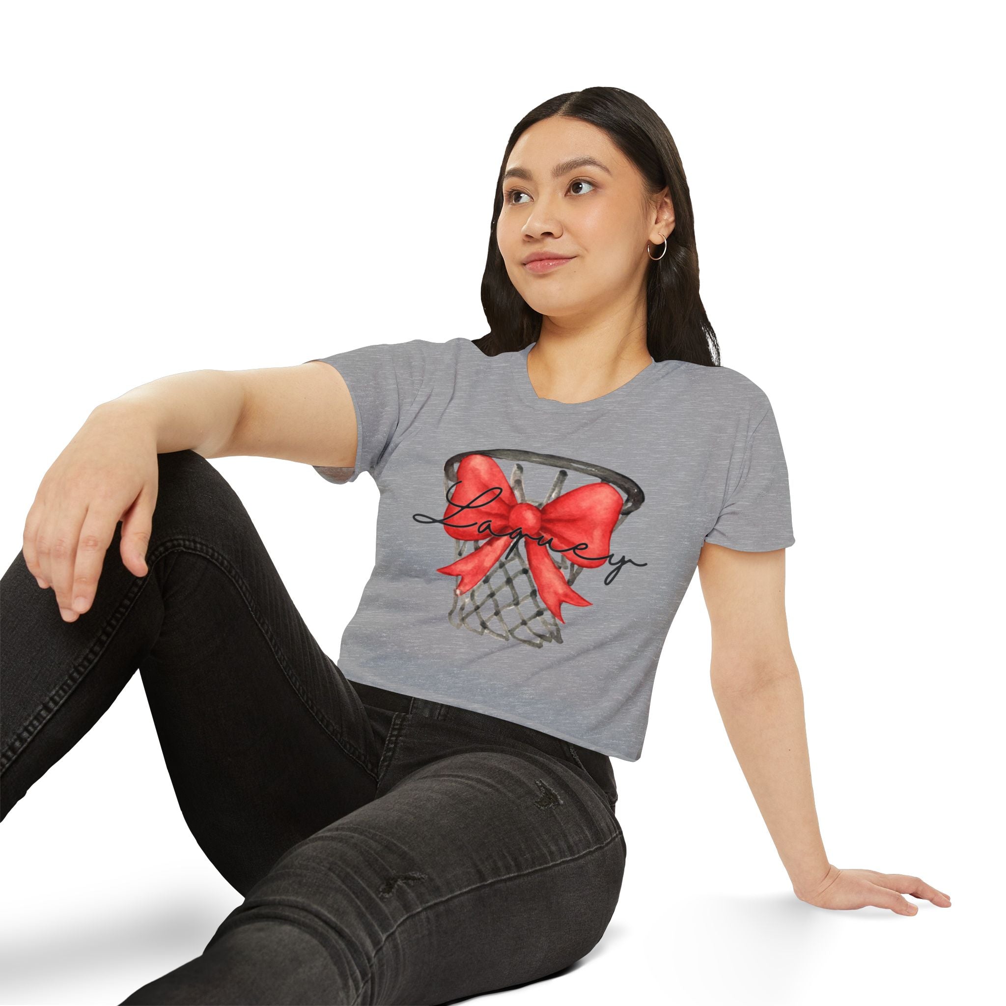 Women's 'Laquey' Basketball Hoop Crop Top — Red Bow Sports Tee