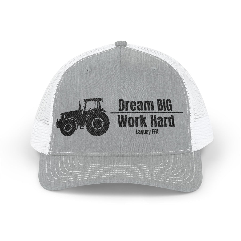 Trucker Cap — 'Dream Big Work Hard' Embroidered Tractor Snapback