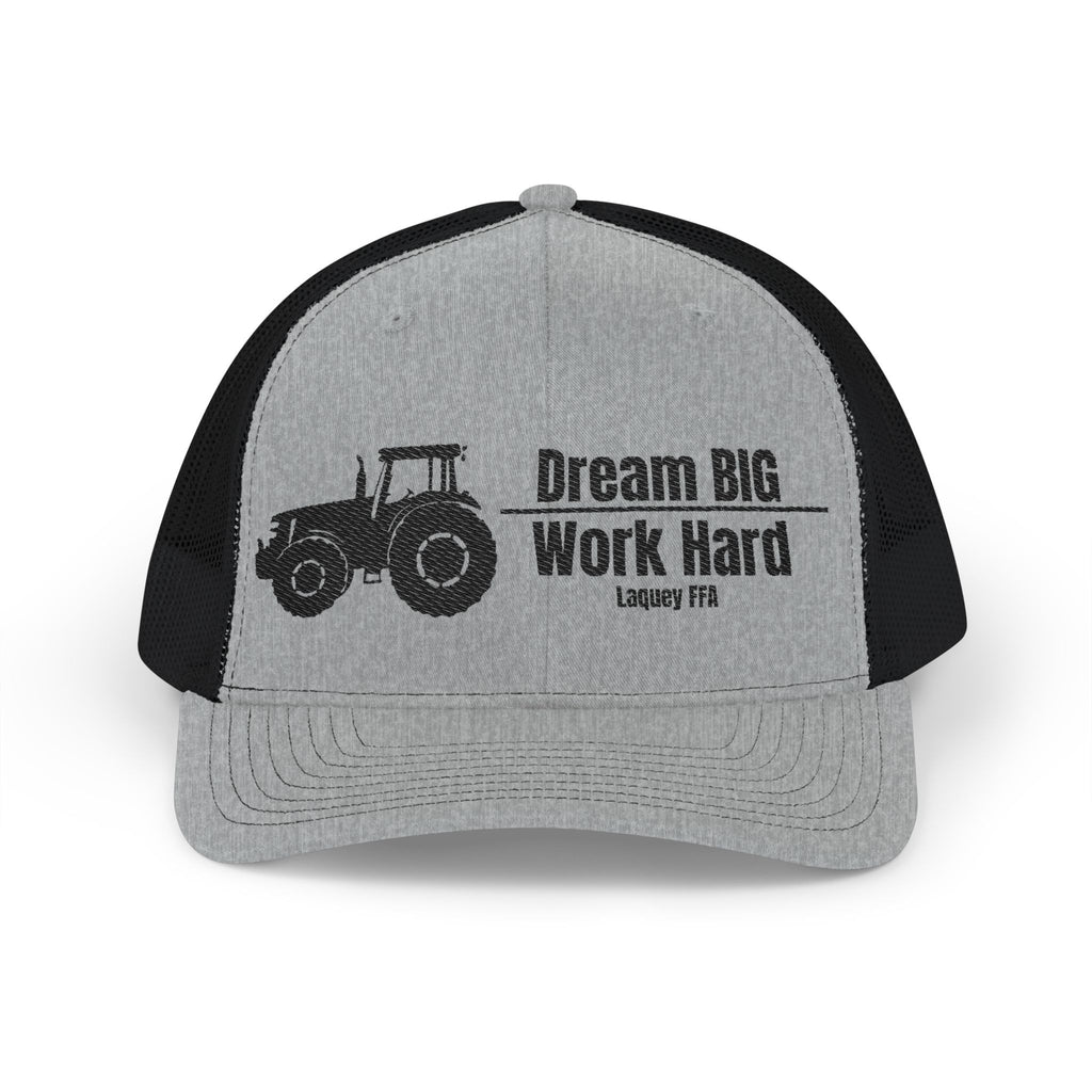 Trucker Cap — 'Dream Big Work Hard' Embroidered Tractor Snapback