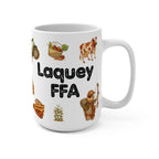 FFA Farm Life 15oz Ceramic Mug — 'Laquey FFA' Rustic Tractor, Cow & Harvest Design