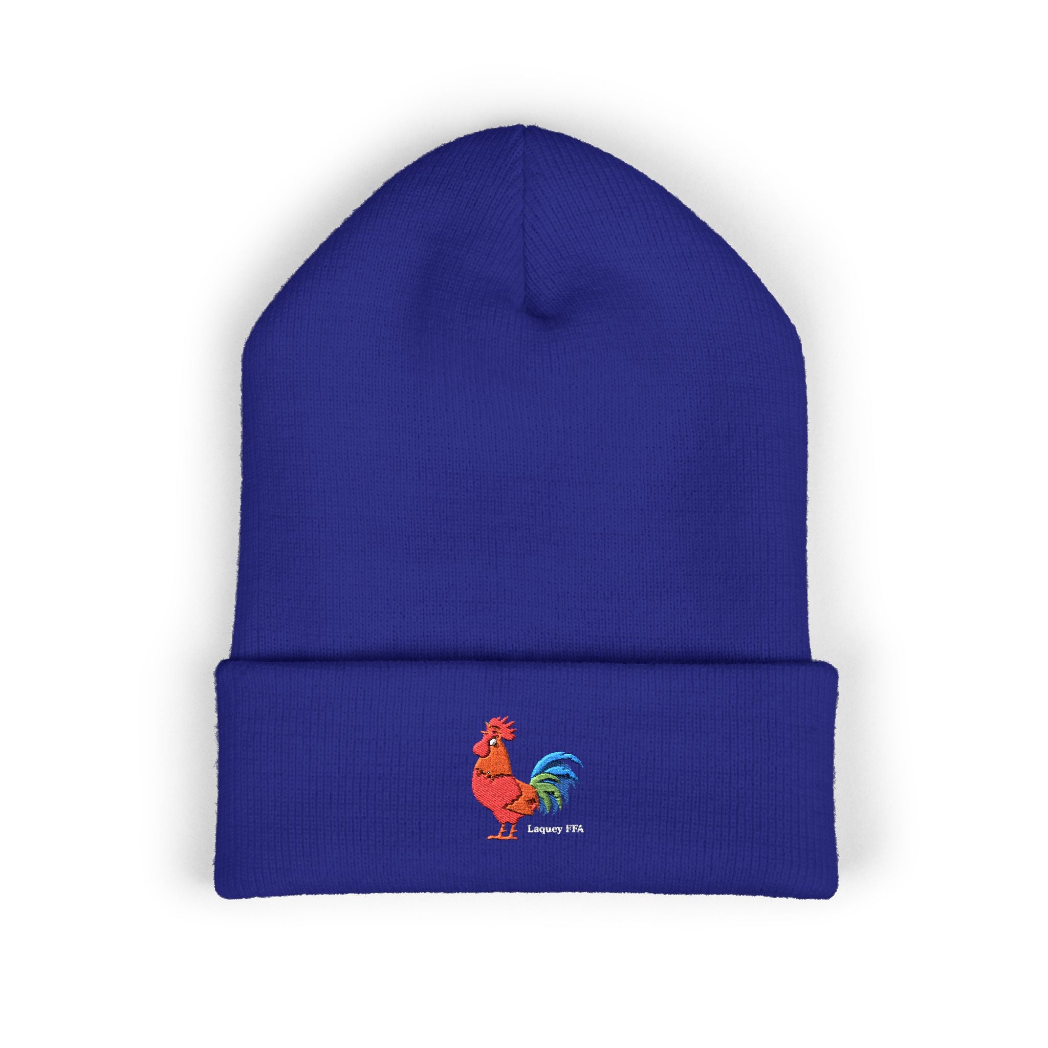 Rooster Embroidered Beanie - Classic Cuffed Knit Hat