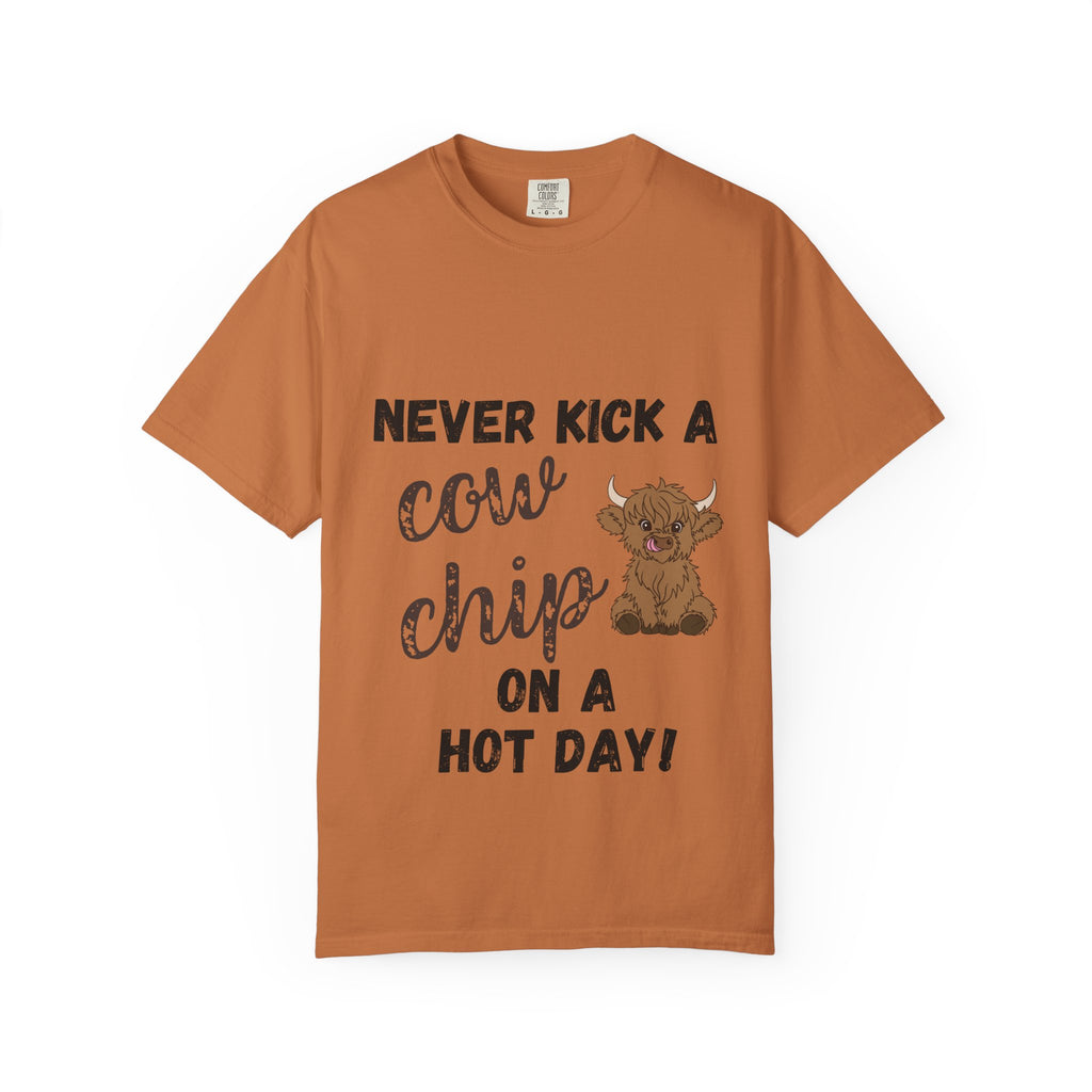 Cow Chip on a Hot Day - Cute Cow Humor Tee