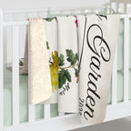 Custom Design - Grandma’s Garden Sherpa Blanket — Personalized Floral Names & Year