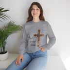 Faith Over Fear Sweatshirt — Floral Cross Christian Crewneck