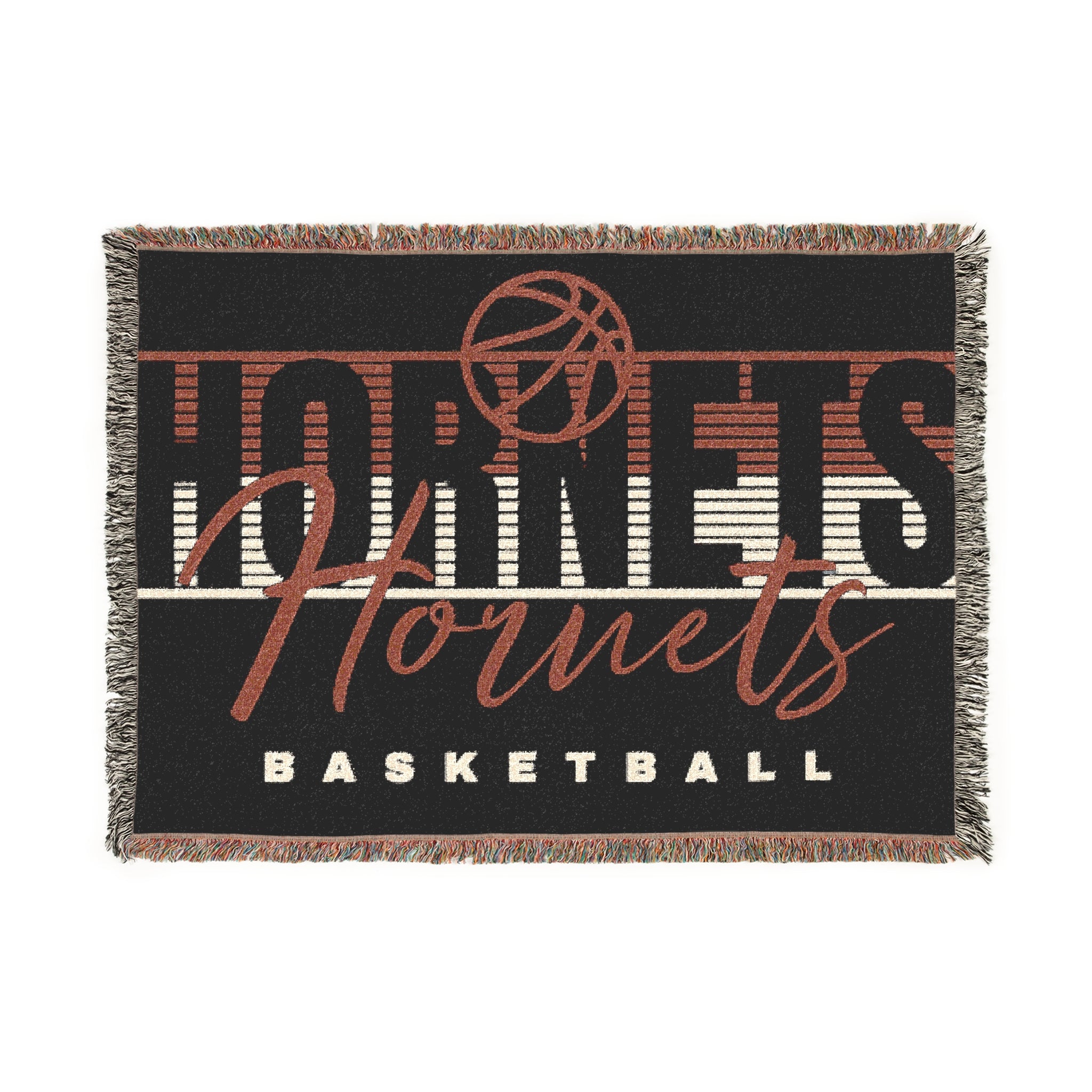 Hornets Basketball Woven Throw Blanket — Team Logo Tapestry for Fans
