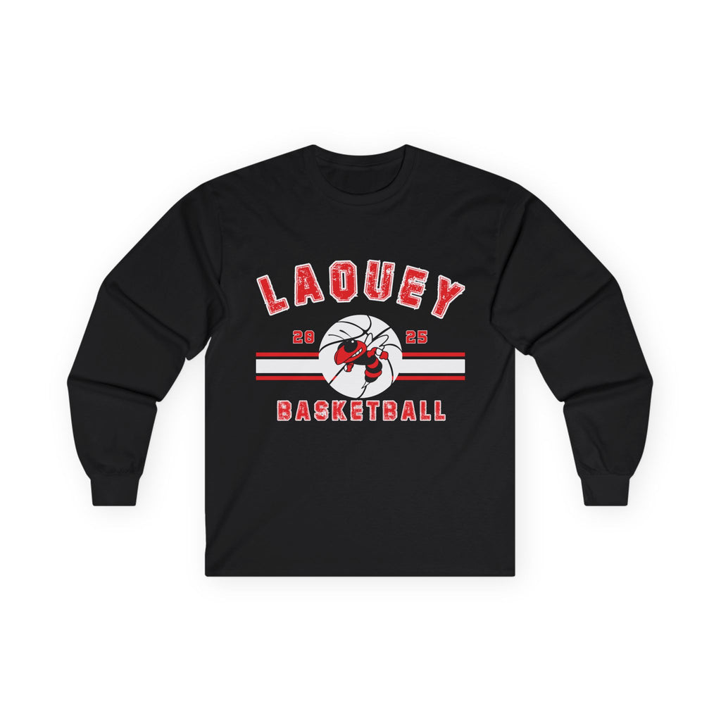 Laquey Basketball Long Sleeve Tee — Vintage Distressed Basketball Shirt